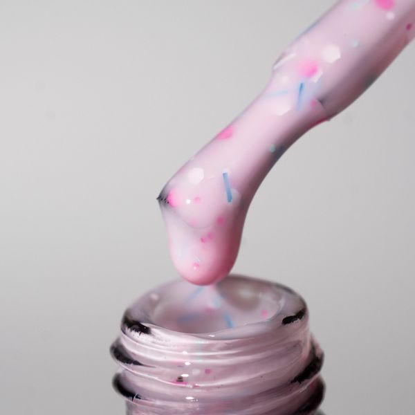 База для ногтей Kira Nails Lollypop Base №005 (ярко-розовый с разноцветными хлопьями), 6 мл N8830005 фото