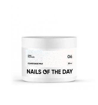 Уцінка! Nailsoftheday Cover base NEW Formula milk 06 &mdash; молочне, напівпрозоре з блакитним шимером, базове покриття 30мл 4820671 фото
