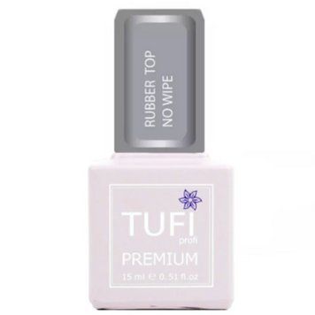 Топ для ногтей TUFI profi PREMIUM Rubber Top No Wipe каучуковый без липкого слоя 15 мл 0202734 фото