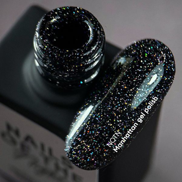 NAILSOFTHENIGHT Manhattan &mdash; чорний голографік світловідбиваючий гель&ndash;лак для нігтів, 10 мл 489756256 фото