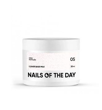 Уценка! Nailsoftheday Cover base NEW Formula milk 05 &ndash; молочное, полупрозрачное с розовым шимером, базовое покрытие 30 4820670 фото