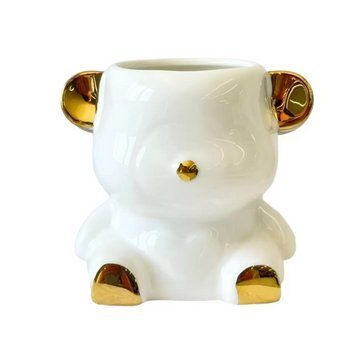 Подставка-стаканчик "Мишка", white+gold 24723 фото